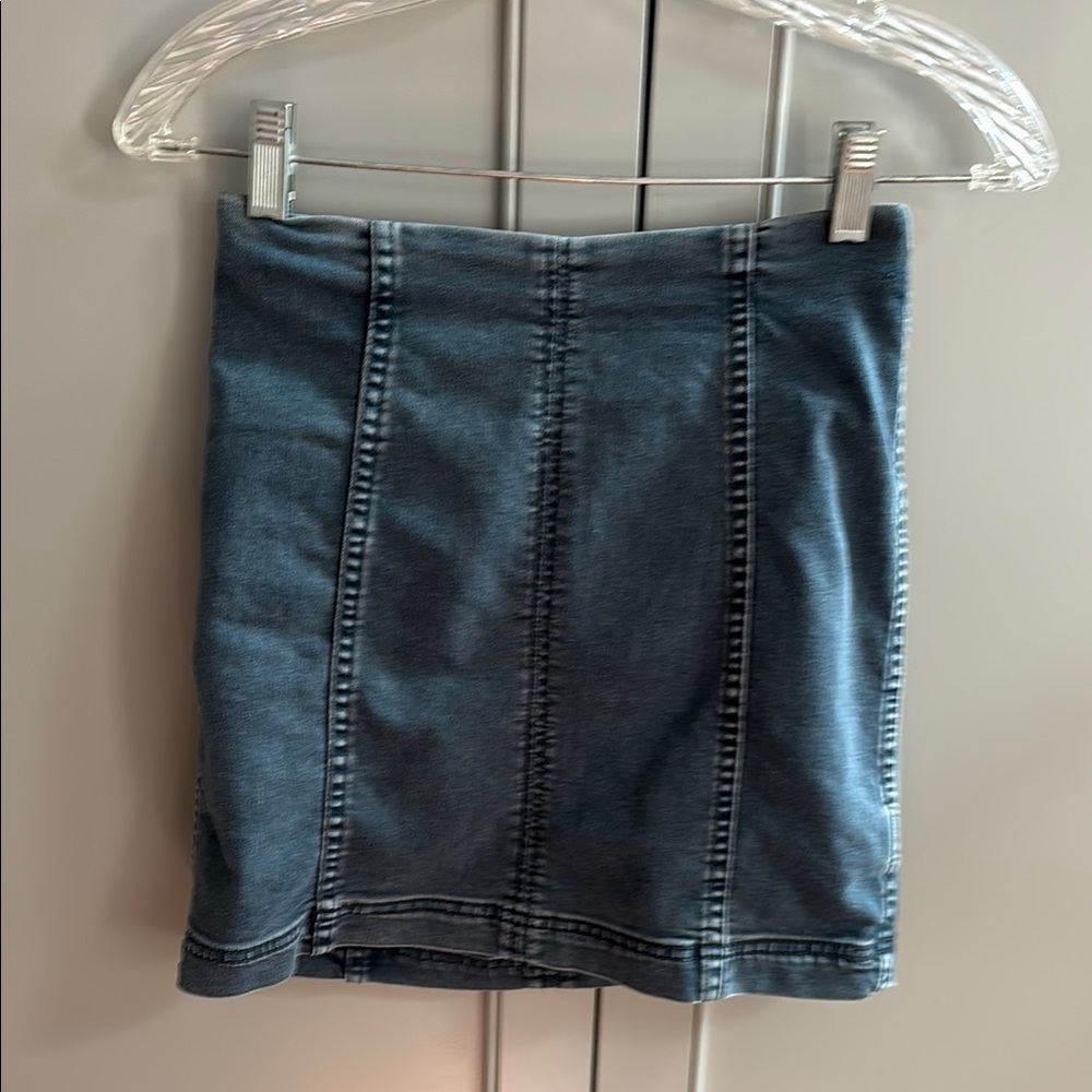 Free People Blue Mini Pencil Skirt Casual